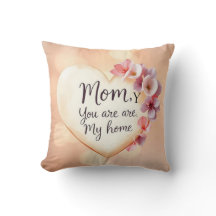 “Mum,y You Are My Home” Watercolor Floral Heart Th