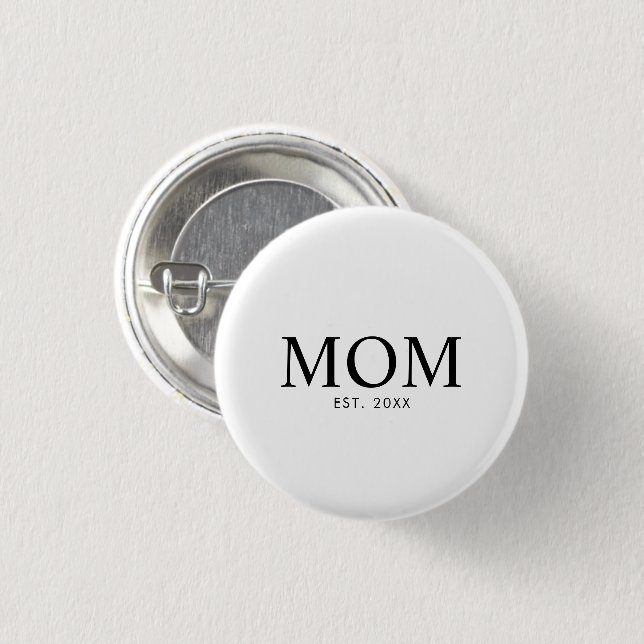 Mum Year Established 3 Cm Round Badge (Front & Back)