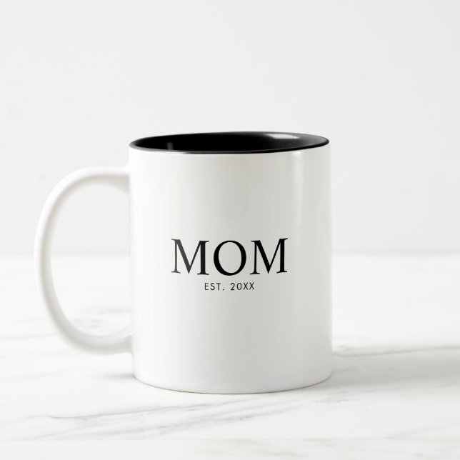 Mum Year Established Two-Tone Coffee Mug (Left)
