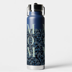 Mum Yoga Pilates blue and aqua Water Bottle
