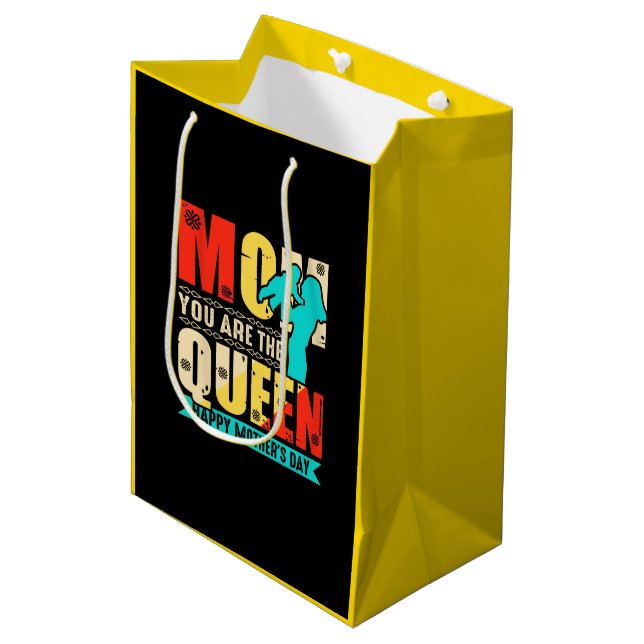 Mum You Are The Queen Medium Gift Bag (Front Angled)
