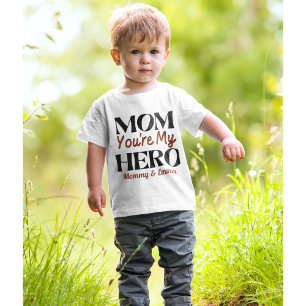 Mum You're My Hero Personalised 1st Mother's Day Baby T-Shirt