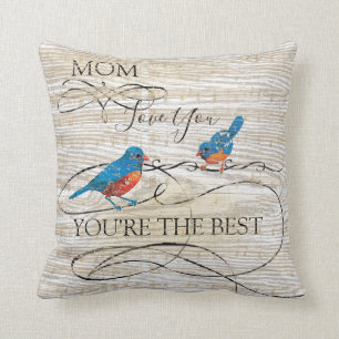 Mum You're the Best Musical Bluebirds Cushion