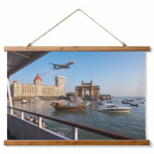 Mumbai Harbour Hanging Wall Scroll  36"x26" 