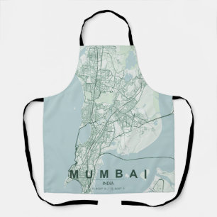 Mumbai India City Map Minimal Design Apron