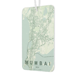 Mumbai India City Map Minimal Design Car Air Freshener