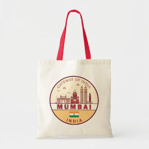 Mumbai India City Skyline Emblem Tote Bag