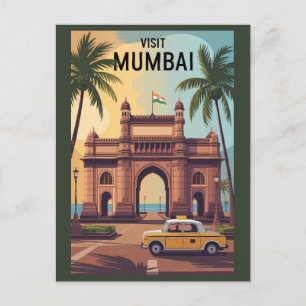Mumbai India Gateway of India Illustration Travel  Postcard