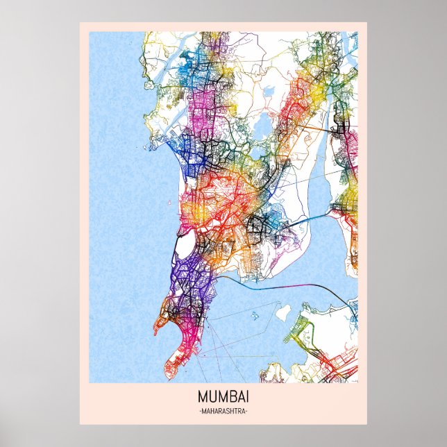 Mumbai Maharashtra City Map Poster (Front)