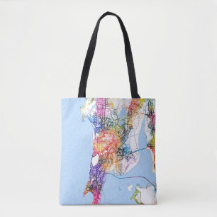 Mumbai Maharashtra City Map Tote Bag