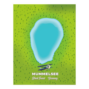 Mummelsee Black Forest Germany map. Photo Print