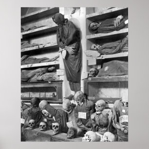 Mummies in the Palermo catacombs, Italy Poster