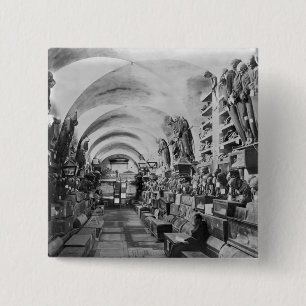 Mummies of catacomb of Palermo, Italy 15 Cm Square Badge
