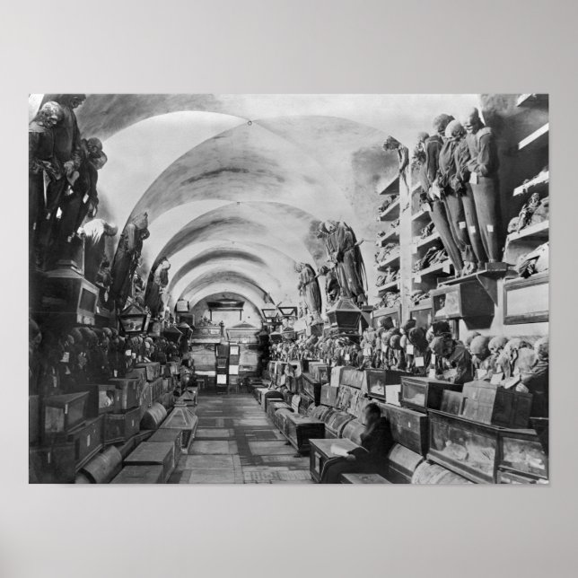 Mummies of catacomb of Palermo, Italy Poster (Front)