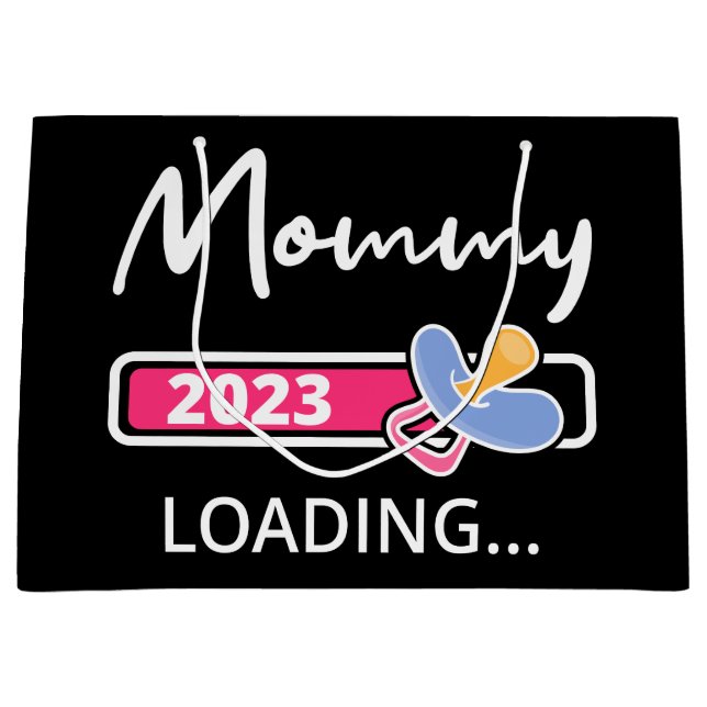 Mummy 2023 Loading I - Promoted To Mum Large Gift Bag (Front)