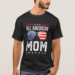 Mummy 4th Of July Womens All American Mum Us Flag T-Shirt
