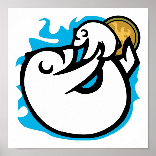 mummy &amp; baby polar bear poster (Front)