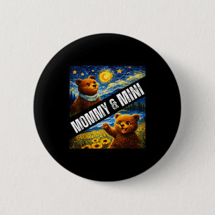 Mummy & mini cute bear matching mother's day 6 cm round badge