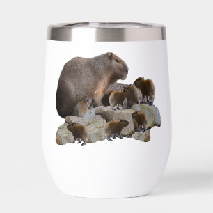 Mummy And Baby Capybaras,