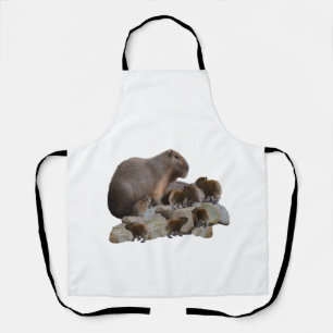 Mummy And Baby Capybaras, Apron