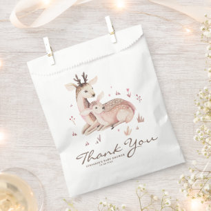 Mummy and Baby Deer Forest Baby Shower Thank You Favour Bag