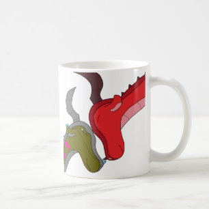Mummy and Baby Dragon Cartoon Coffee Mug 11 oz