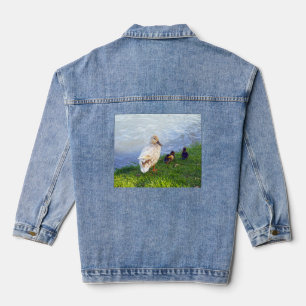 Mummy And Baby Ducks At The River, Denim Jacket
