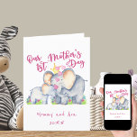 Mummy and Baby Elephant Pink 1st Mothers Day Card<br><div class="desc">Our 1st Mother's Day card with super cute design for a new mum's first mother's day. The watercolor illustration has a loving mum and adorable baby elephant. "our 1st mother's day" is lettered in bold pink brush script and decorated with love hearts. You can personalise the front of the card...</div>