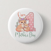 Mummy and Baby Fox Pink 1st Mothers Day