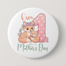 Mummy and Baby Fox Pink 1st Mothers Day