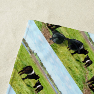 Mummy And Baby Galloway Cows, Beach Towel