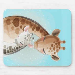 Mummy And Baby Giraffe   Gift For Baby Mouse Pad