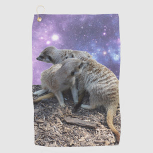 Mummy And Baby Meerkat, Golf Towel