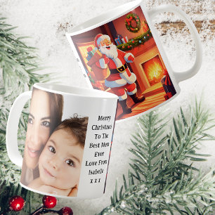 Mummy And Baby Photo   Santa Delivering Presents Coffee Mug