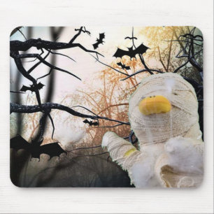 Mummy and Bats Halloween Mouse Pad