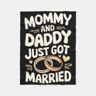 Mummy And Daddy Just Got Married Fleece Blanket