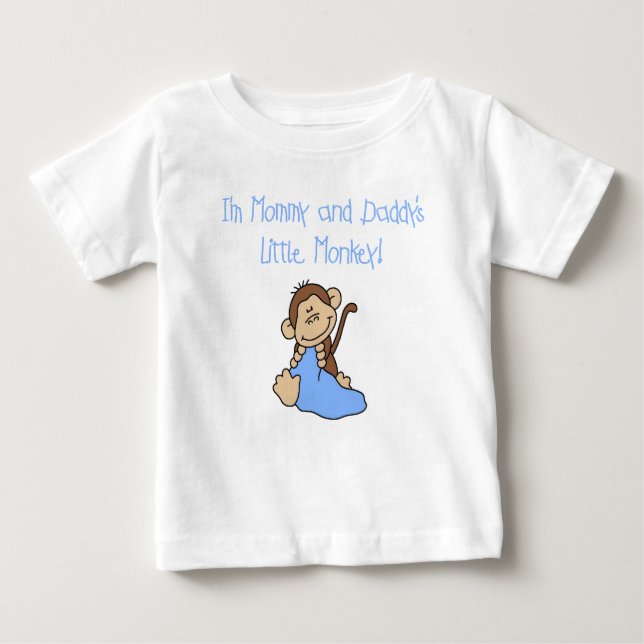 Mummy and Daddy's Boy Monkey Baby T-Shirt (Front)