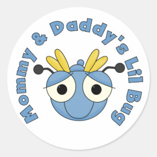 Mummy and Daddy's Lil Bug Classic Round Sticker