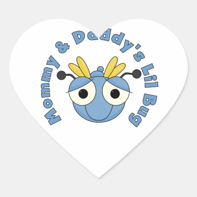Mummy and Daddy's Lil Bug Heart Sticker (Front)