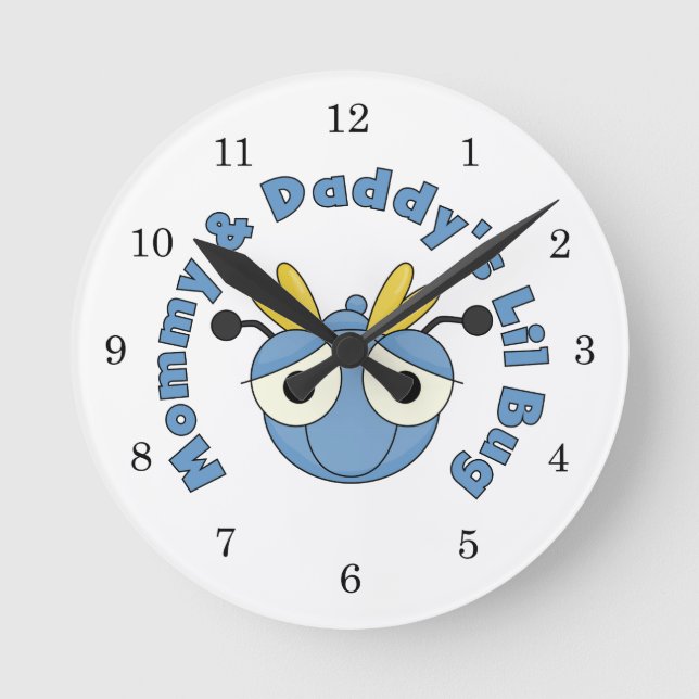 Mummy and Daddy's Lil Bug Round Clock (Front)
