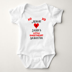 Mummy and Daddy's Little Sweetheart Baby NAME Baby Bodysuit