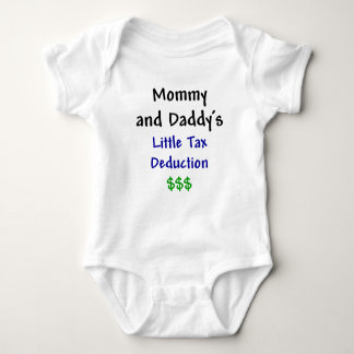Mummy and Daddys Little Tax Deduction Blue Baby Bodysuit
