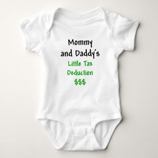 Mummy and Daddys Little Tax Deduction Green Baby Bodysuit