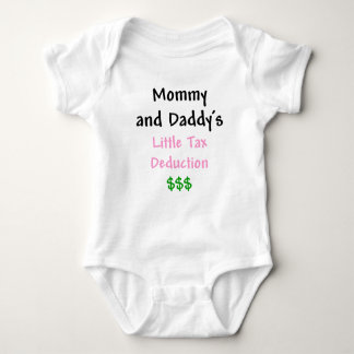 Mummy and Daddys Little Tax Deduction Pink Baby Bodysuit