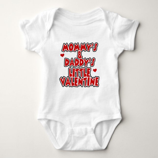 Mummy and Daddy's Little Valentine Baby Bodysuit (Front)