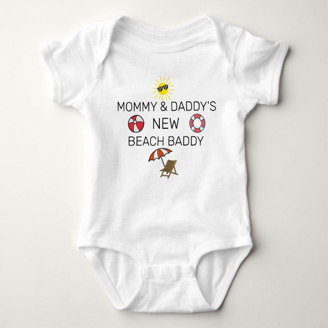 Mummy and Daddy's New Beach Buddy Baby Bodysuit (Front)