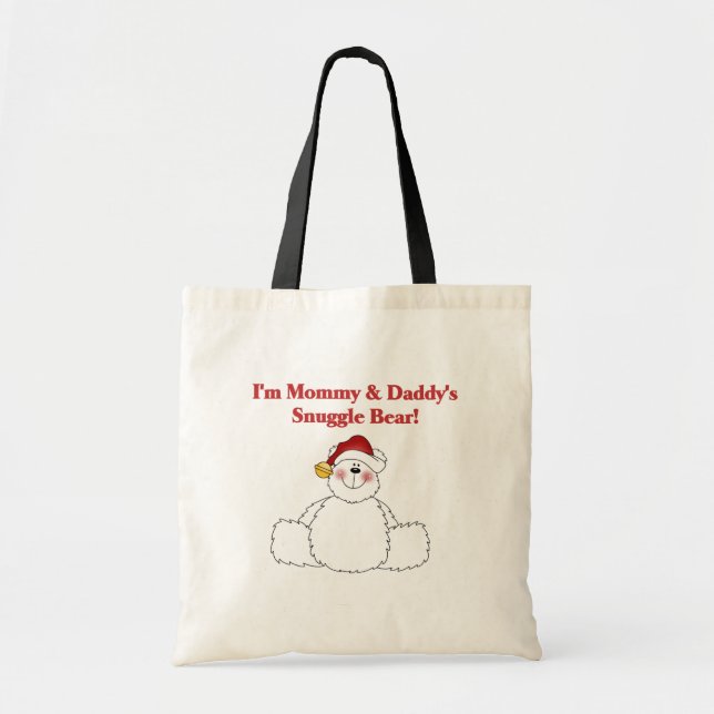 Mummy and Daddy's Snuggle Bear Christmas Tote Bag (Front)