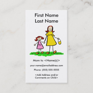 Mummy and Daughter Custom Calling Playdate Cards