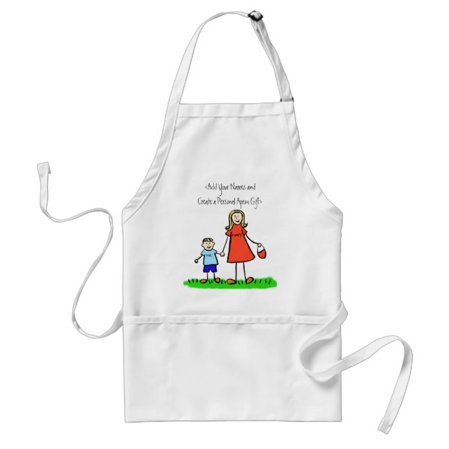 Mummy and Me Apron (Blonde - Custom Names) (Front)