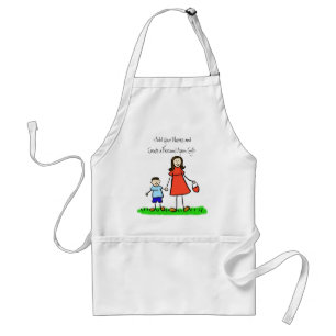 Mummy and Me Apron (Brunette - Custom Names)
